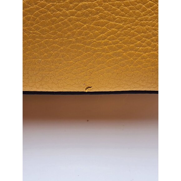 Anne Klein Faux Leather Mustard Yellow Tote Bag With Adjustable Straps & Zip Clo - Picture 13 of 16